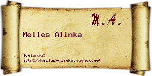 Melles Alinka névjegykártya